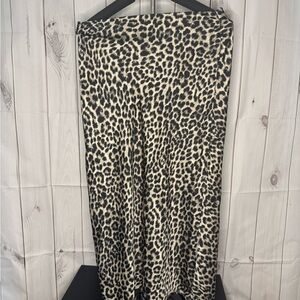 Source Unknown Leopard Print Midi Skirt